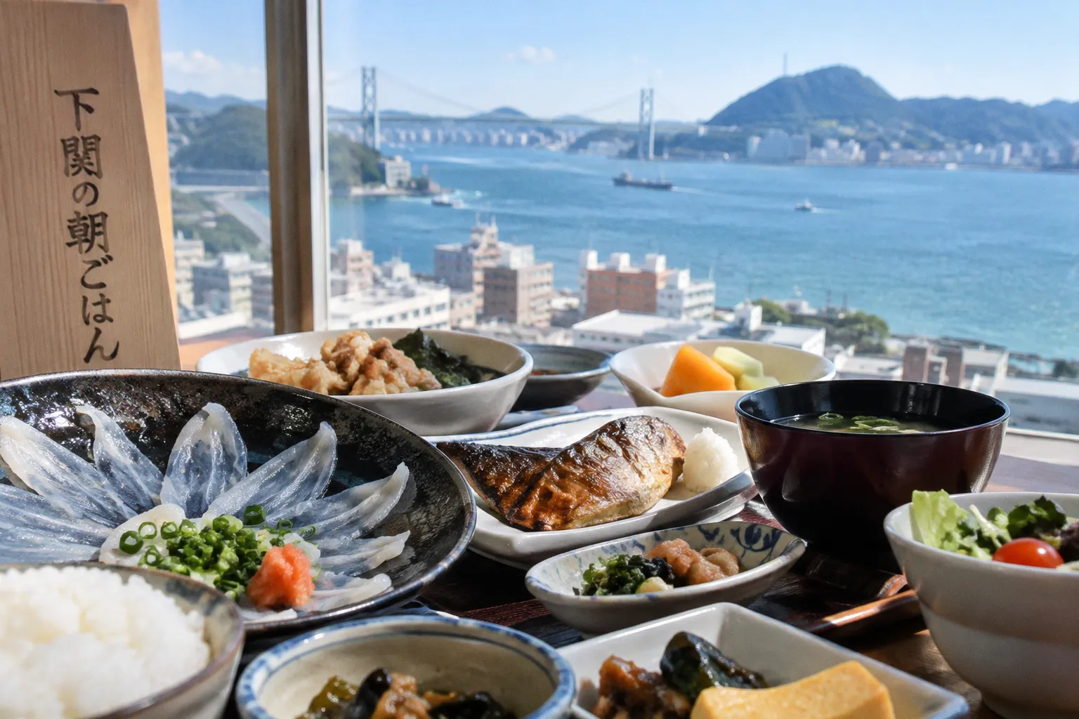 【山口県下関】ご当地グルメをホテル朝食で満喫！眺望抜群の温泉露天風呂にパワフルなサウナでととのい旅
